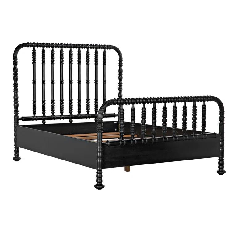 Noir Bachelor Solid Wood Slat Bed