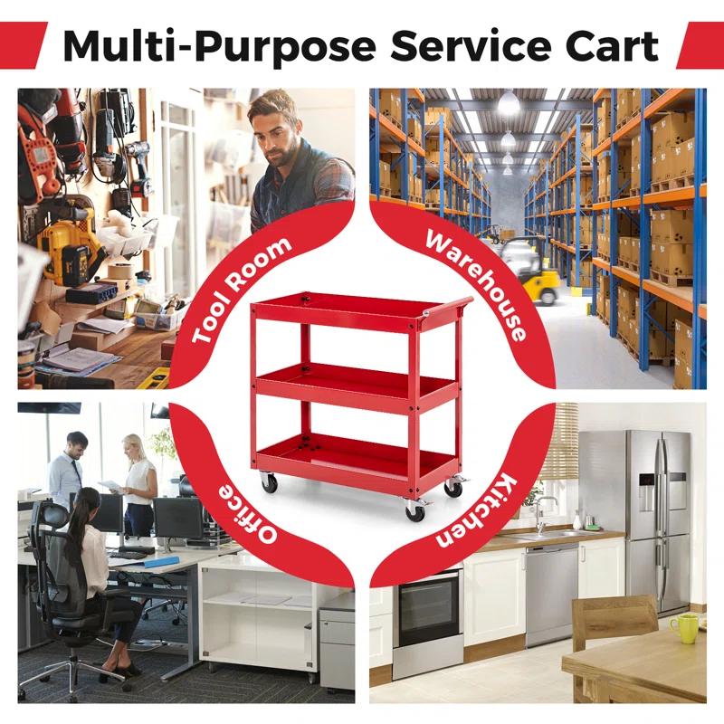 Costway 31'' H x 30'' W Utility Cart with Wheels
