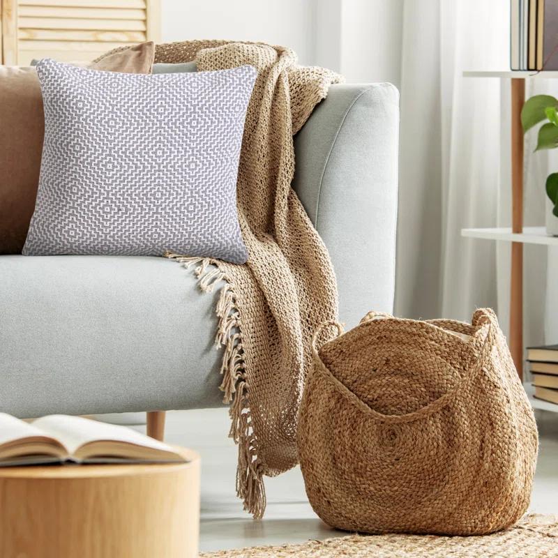 George Oliver Droitwich Geometric Cotton Reversible Throw Pillow