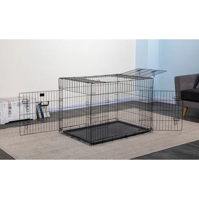 Go Pet Club Metal Collapsible Pet Crate with 3 Doors