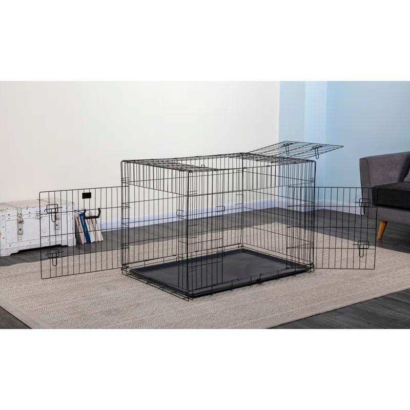 Go Pet Club Metal Collapsible Pet Crate with 3 Doors