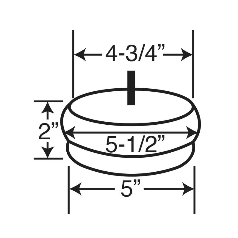 2-1/2in H x 4-1/2in Dia Unfinished Solid Hardwood Bun Foot Leg