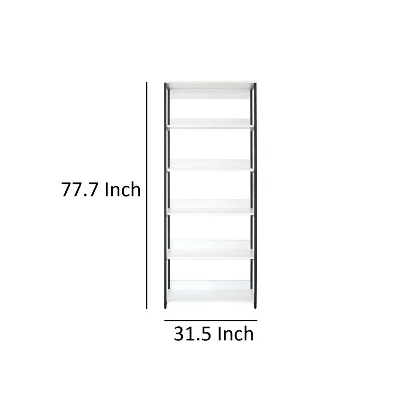 Benjara Cox Tall Modular Closet System, 5 Storage Shelves And Black Metal Frame