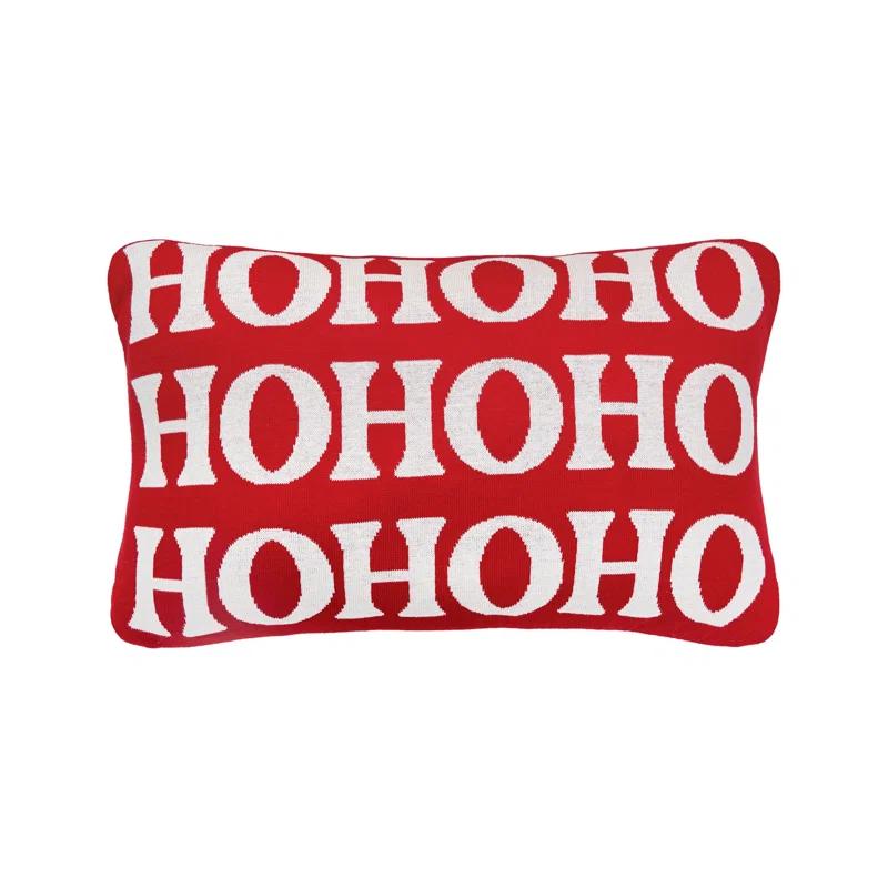 Ho Ho Ho Reversible Knitted Throw Pillow