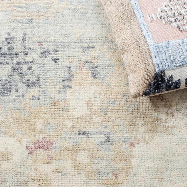 Safavieh Abstract Hand Knotted Wool/Cotton Abstract Rug in Gray/Ivory | Wayfair