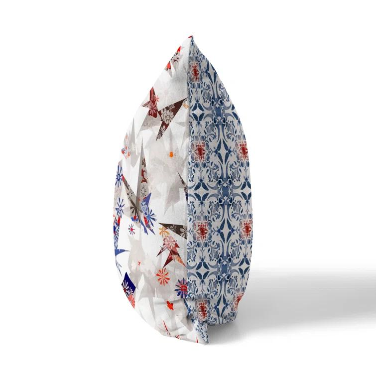 Amrita Sen Origami Elegance Indoor/Outdoor Reversible Throw Pillow