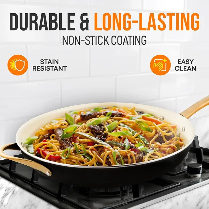NutriChef NutriChef 14 in. Non Stick Aluminum Frying Pan