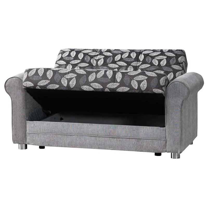 Ottomanson Rio 63 in. Fabric Upholstered 2-Seater 3-in-1 Sleeper Loveseat Sofa Bed with Storage
