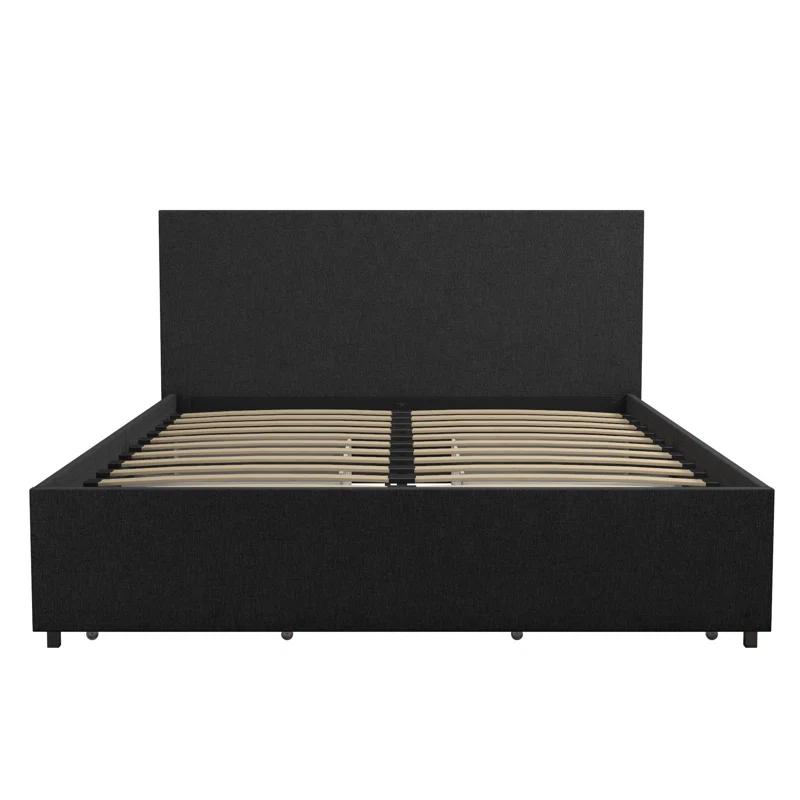 Novogratz Kelly Upholstered Unfinished Platform Storage Bed