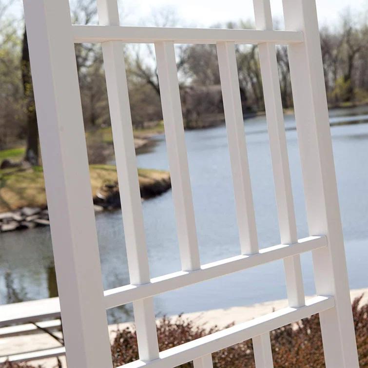 Dura-Trel Inc Dura-Trel Wellington Arbor 72" x 85" Outdoor Garden Arch Lattice Trellis, White