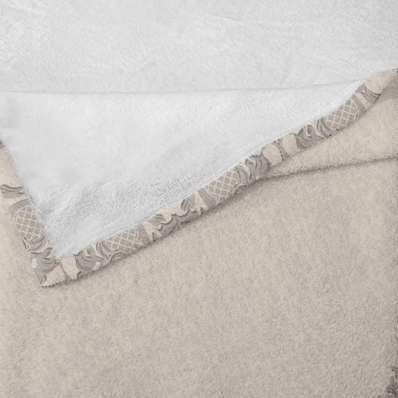 Ambesonne Taupe Fleece Throw Blanket Retro Delicate Lace Like Taupe