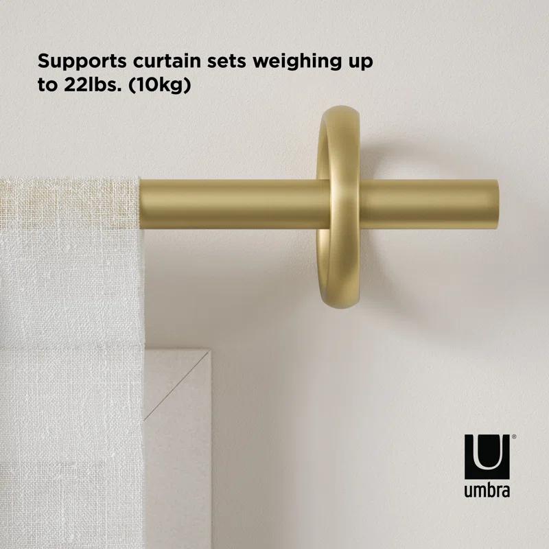 Gold Adjustable Modern Single Curtain Rod 42-120"