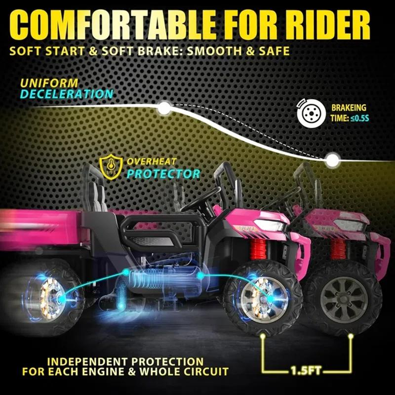 Himimi Delia Himimi 24 Voltage  Ride On Dump Truck, 2 Seater Kids UTV with Electric Dump Bed, Remote Control