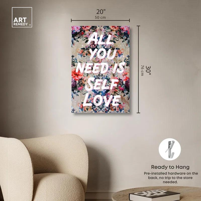 Art Remedy All You Need is Self Love Canvas Trend Pink Wall Art by Art Remedy