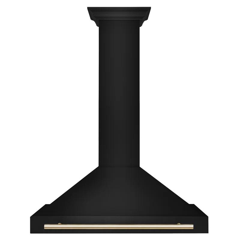 ZLINE ZLINE 36 in. Autograph Edition Black Stainless Steel Wall Mount Range Hood W/ Accent Handle BSKB4Z-36-G