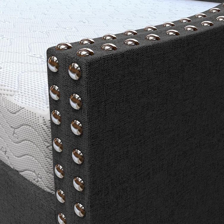 Boyd Sleep Manchester Upholstered Daybed with Pull Out Trundle, Twin Size, Tufted Backboard,