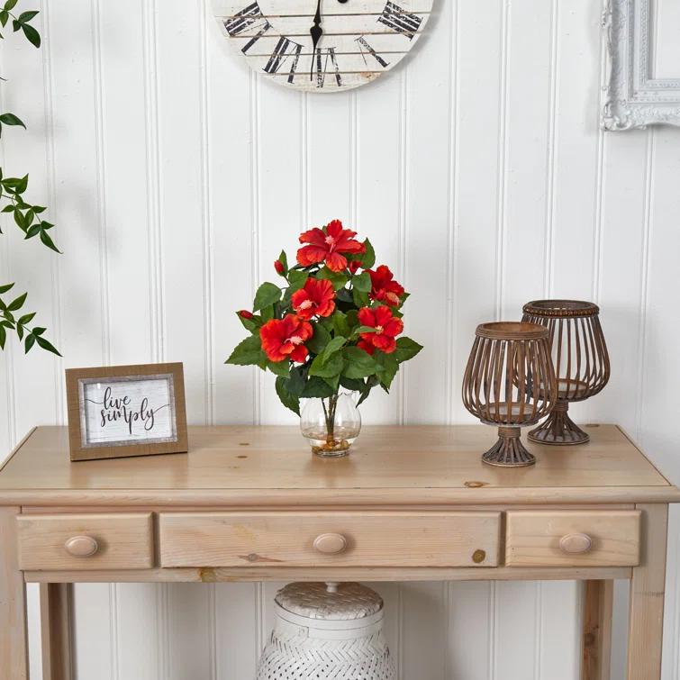 Charlton Home® Hibiscus Centerpiece in Vase & Reviews | Wayfair