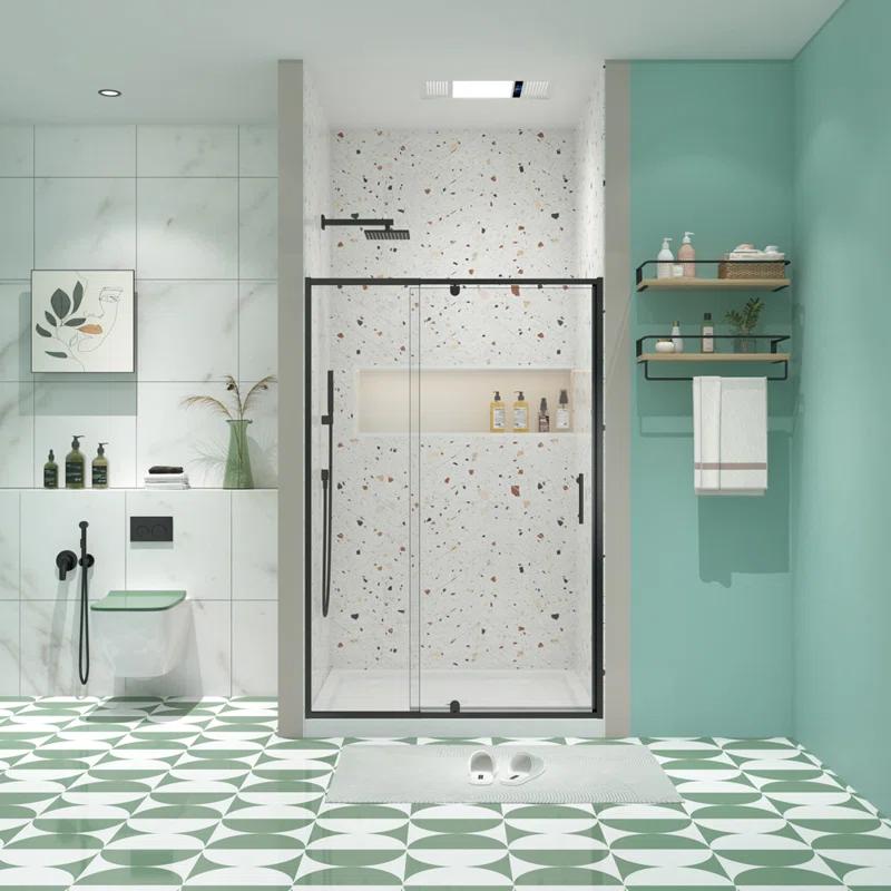 Arch Glass Designs 11DD131873LTS 38-42" W x 71" H Flush Glass Shower Door Reversible Installation