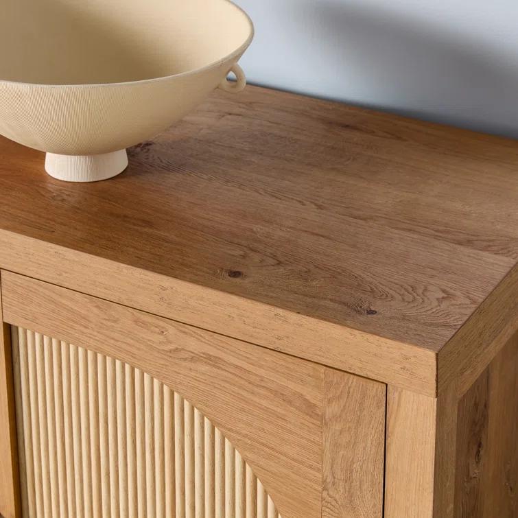 Millwood Pines Eilisha Modern Reeded Sideboard with Arched Doors