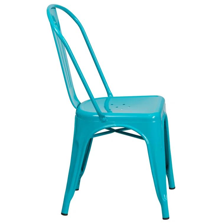 Flash Furniture Peterson Armless Metal Indoor-Outdoor Stackable Dining Chair (Set of 4)
