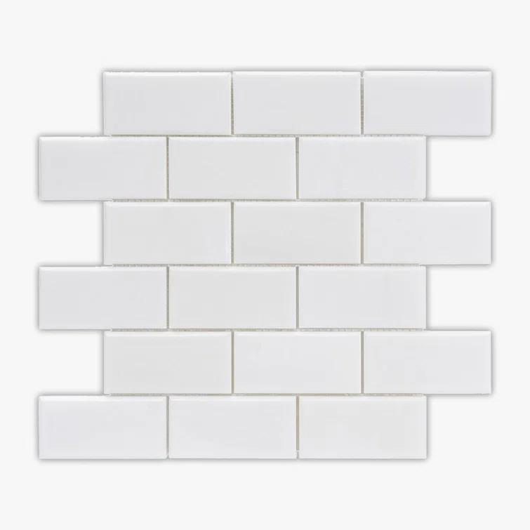 Tile & Mosaic Depot 2" x 4" Marble Brick Joint Mosaic Wall & Floor Tile