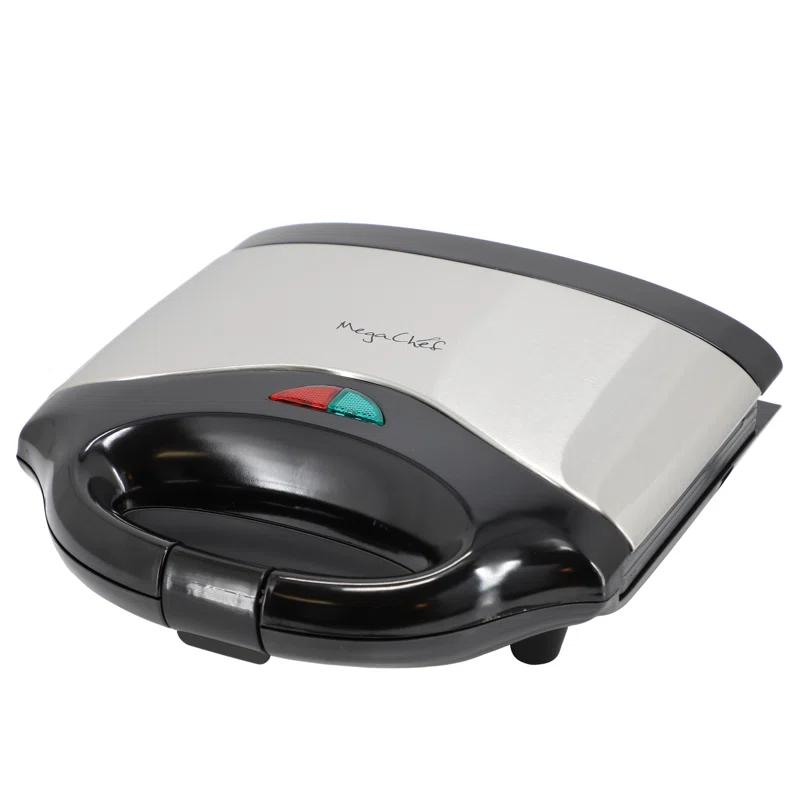 MegaChef MegaChef Electric Compact Aluminum Nonstick Sandwich Maker in Black
