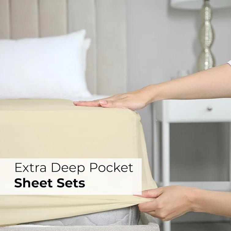 CGK Linens 6 Piece Extra Deep Pocket Ultra Soft & Cooling Sheet Set