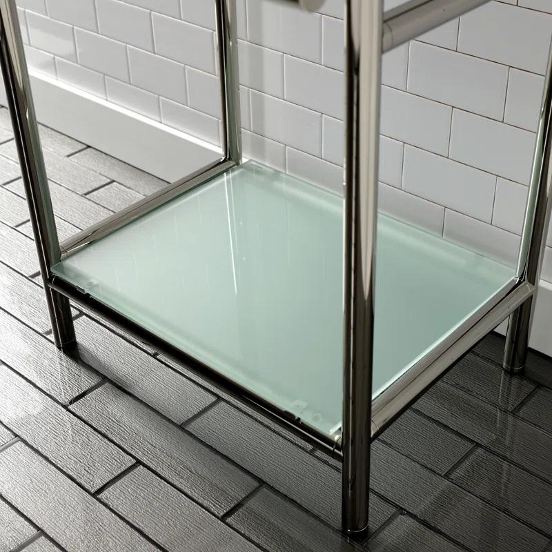 Kingston Brass Kingston Brass Fauceture Stainless Steel Console Sink Base with Glass Shelf