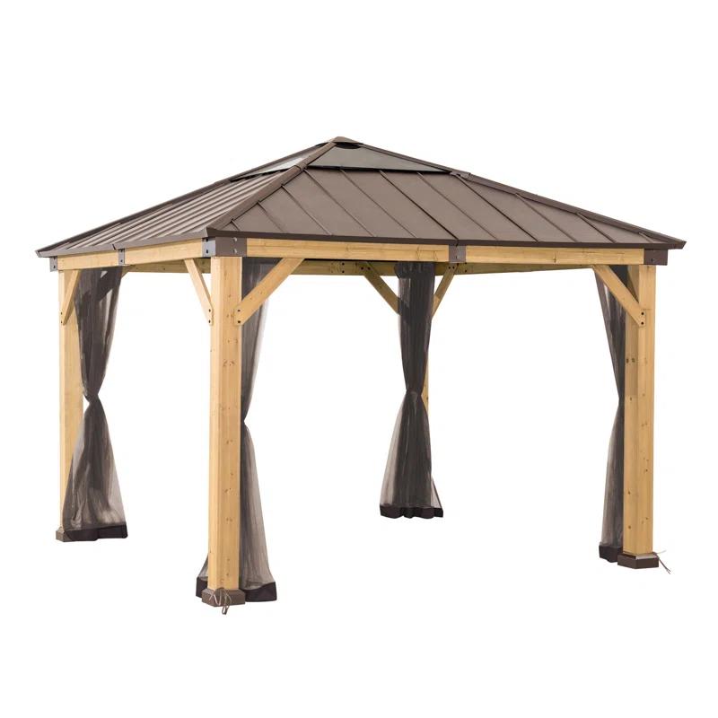 Sunjoy Universal Mosquito Netting for Wood Framed Gazebos, 4-Panel Screen Walls for Outdoor Patio with Zipper (Mosquito Net Only) & Reviews | Wayfair