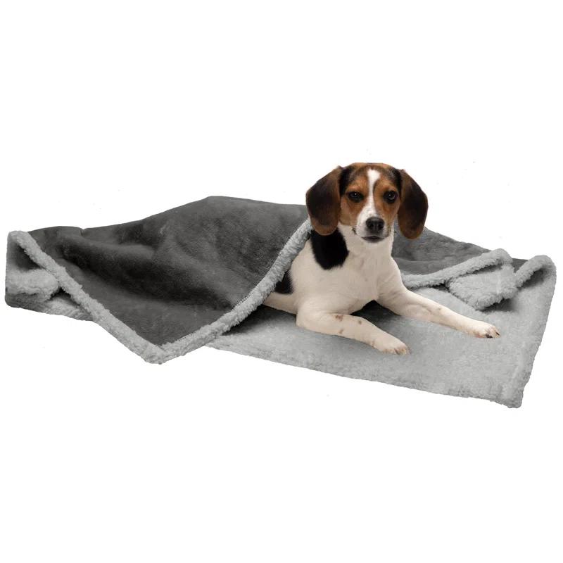 FurHaven Snuggly & Warm Soft-Edge Warming Waterproof Blanket
