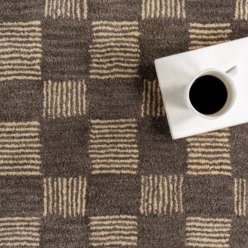 Ebern Designs Quince Checkered Wool Area Rug