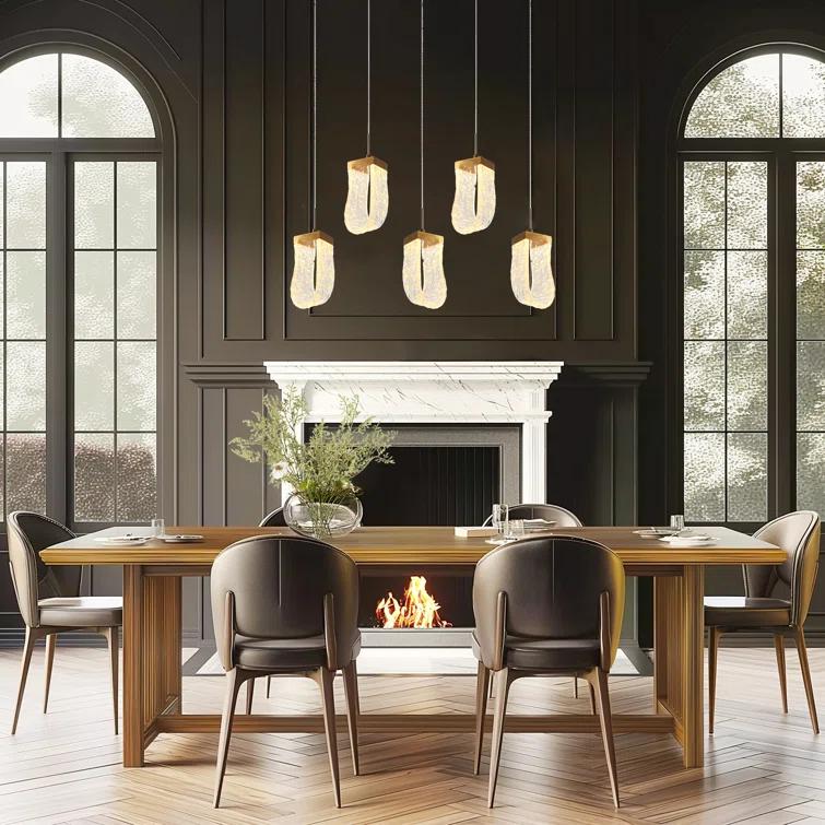 Everly Quinn Zeinab 5 - Light Kitchen Island Linear LED Pendant