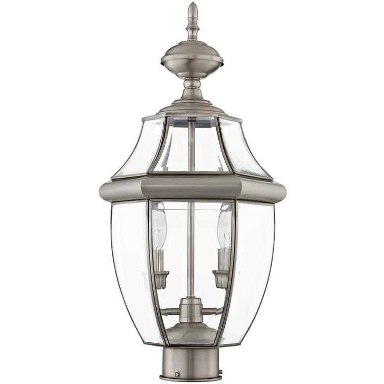 Lighting Lumens Outdoor Post Lantern Pendant with Clear Glass Shade - 2 Light Fixture