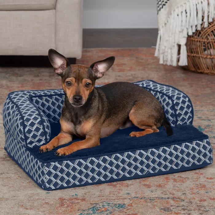 FurHaven Plush & Diamond Décor Comfy Couch Pet Bed
