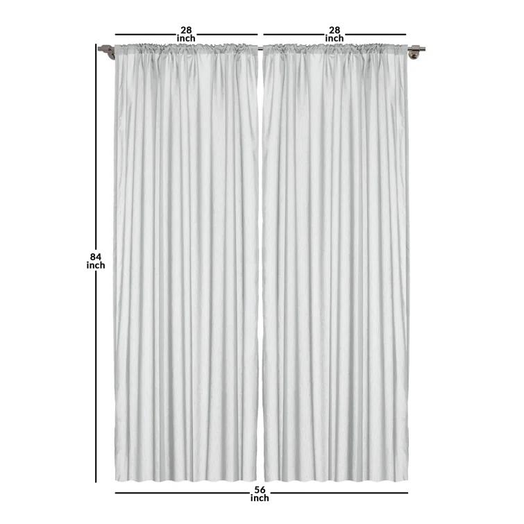 Ambesonne Microfiber Geometric Semi-Sheer Rod Pocket Curtain Panel (Set of 2)