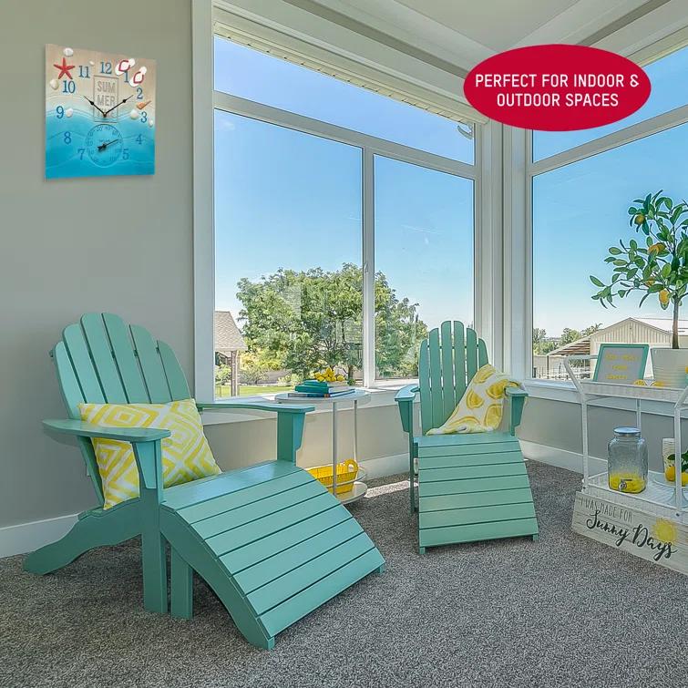 Taylor Summertime Poly Resin Clock and Thermometer,14 Inch, Blue & Reviews | Wayfair