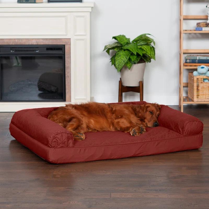 FurHaven Quilted Orthopedic Bolster Sofa Pet Bed