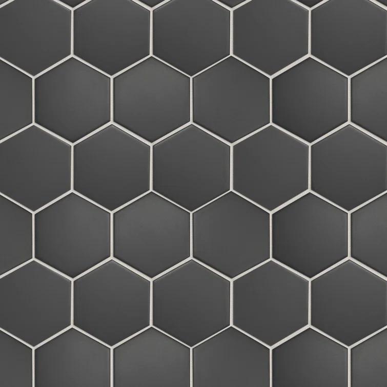 Supreme Tile Porcetile 10.08 in. x 11.64 in. Honeycomb Matte Porcelain Mosaic Wall and Floor Tile