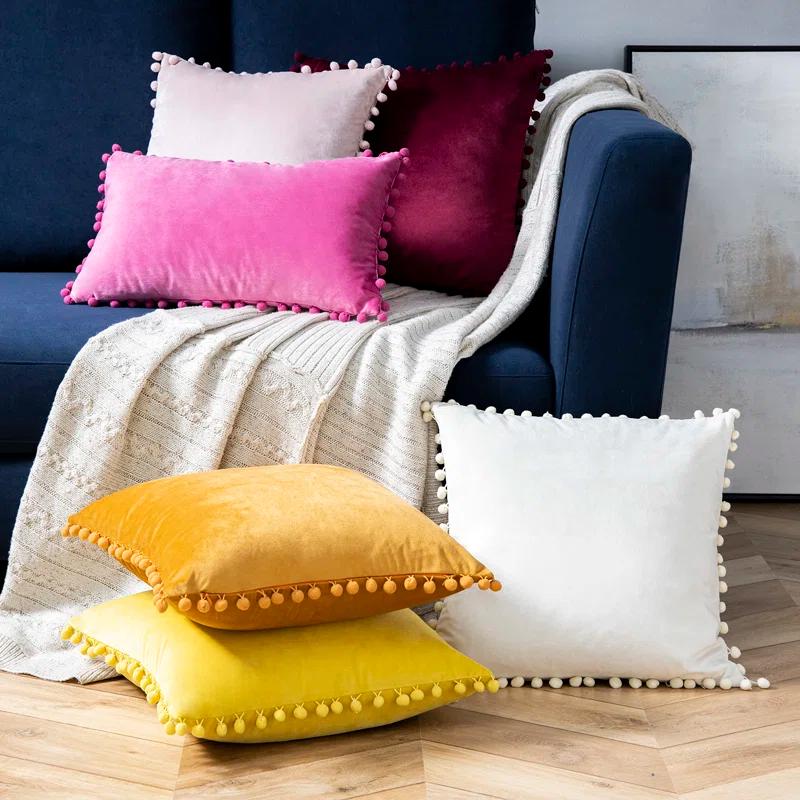 Phantoscope Pom Pom Cover Pillow Cover (Set of 2)