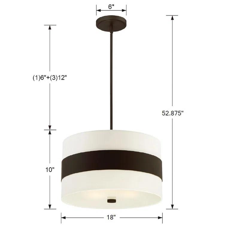 Crystorama Lighting Grayson 3 - Light Pendant in  Dark Bronze