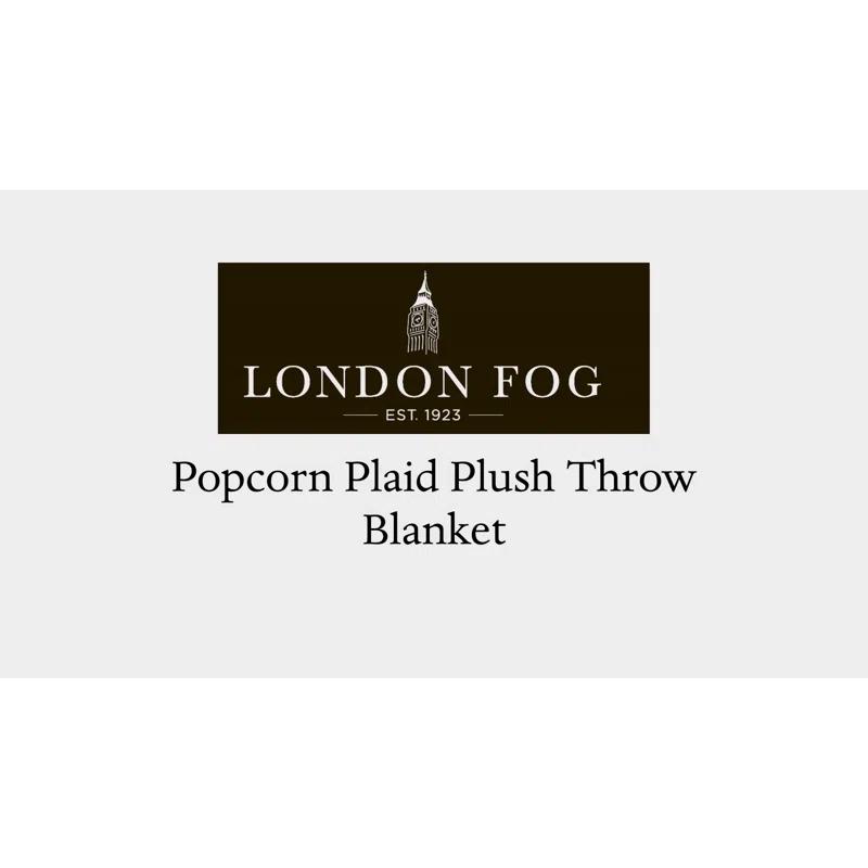 London Fog Popcorn Plaid Plush Throw