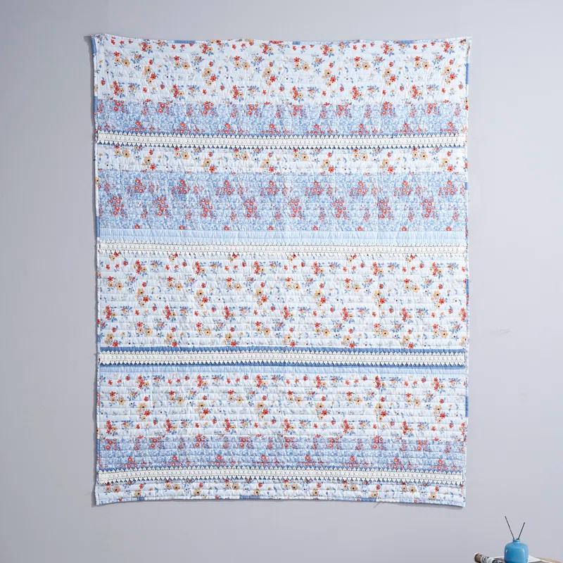 Greenland Home Fashions Betty Crochet Lace Embellished Quilted Throw