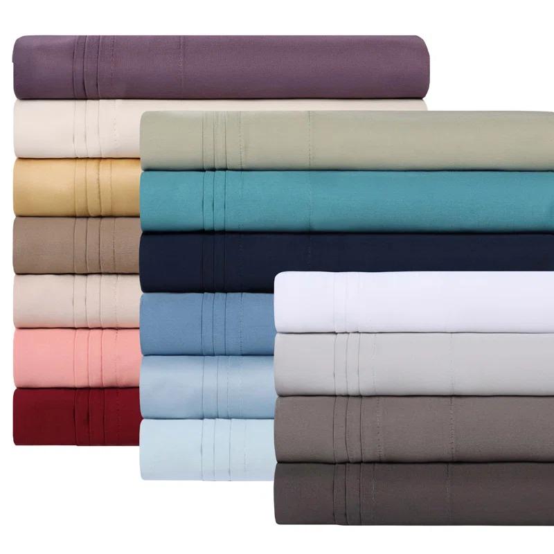 Superior Luxury 1000 Thread Count Certified Egyptian Cotton Solid Extra Deep Pocket 4 Piece Bed Sheet Set