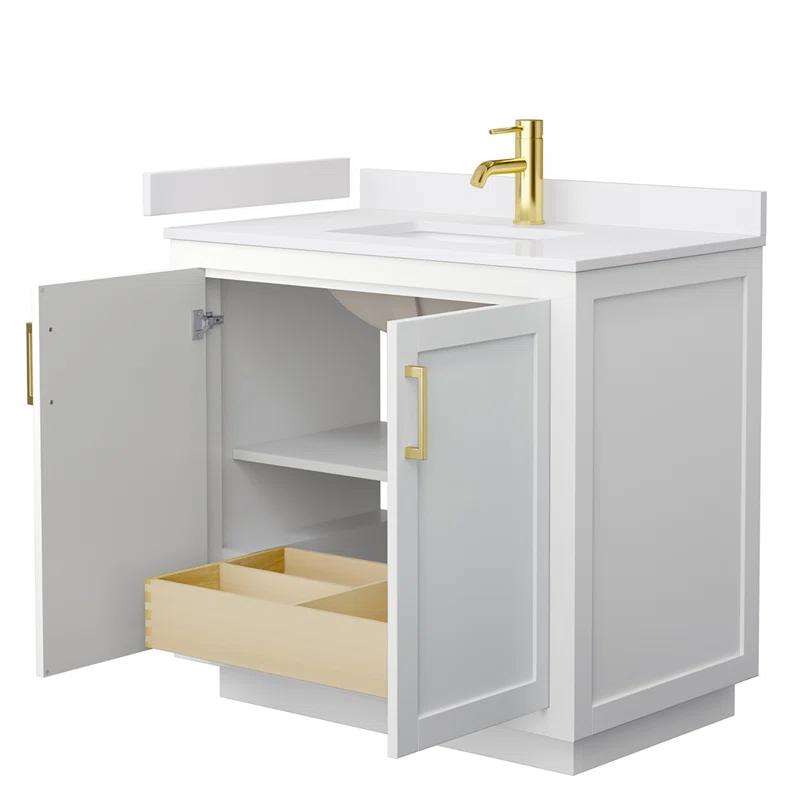 Wyndham Collection Miranda 36" Freestanding Single Bathroom Vanity with Cultured Marble Top
