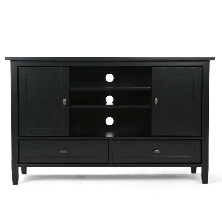 Simpli Home Warm Shaker 47"W Solid Wood TV Stand for TVs up to 55" with 2 Storage Cabinets and 2 Drawers
