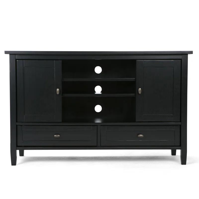 Simpli Home Warm Shaker 47"W Solid Wood TV Stand for TVs up to 55" with 2 Storage Cabinets and 2 Drawers