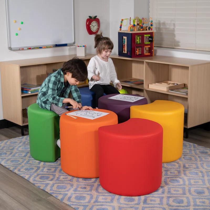 Flash Furniture Nicholas Soft Seating Flexible Moon for Classrooms - 12" Seat Height