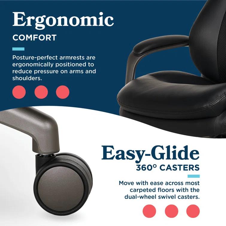 La-Z-Boy La-Z-Boy® Nova Executive Office Chair, Patented AIR Ergonomic Support Technology®, High-Back Premium Comfort & Support, Vegan PU Leather