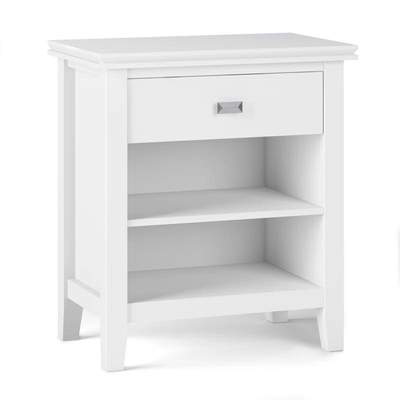 Simpli Home Artisan 24"W Solid Wood Nightstand with Drawer and Shelves