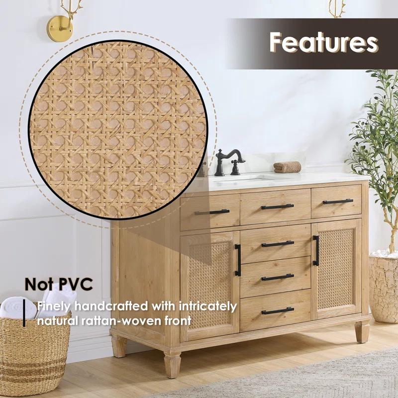 Solana 47.2" Single Bathroom Vanity Base Only in Weathered Fir